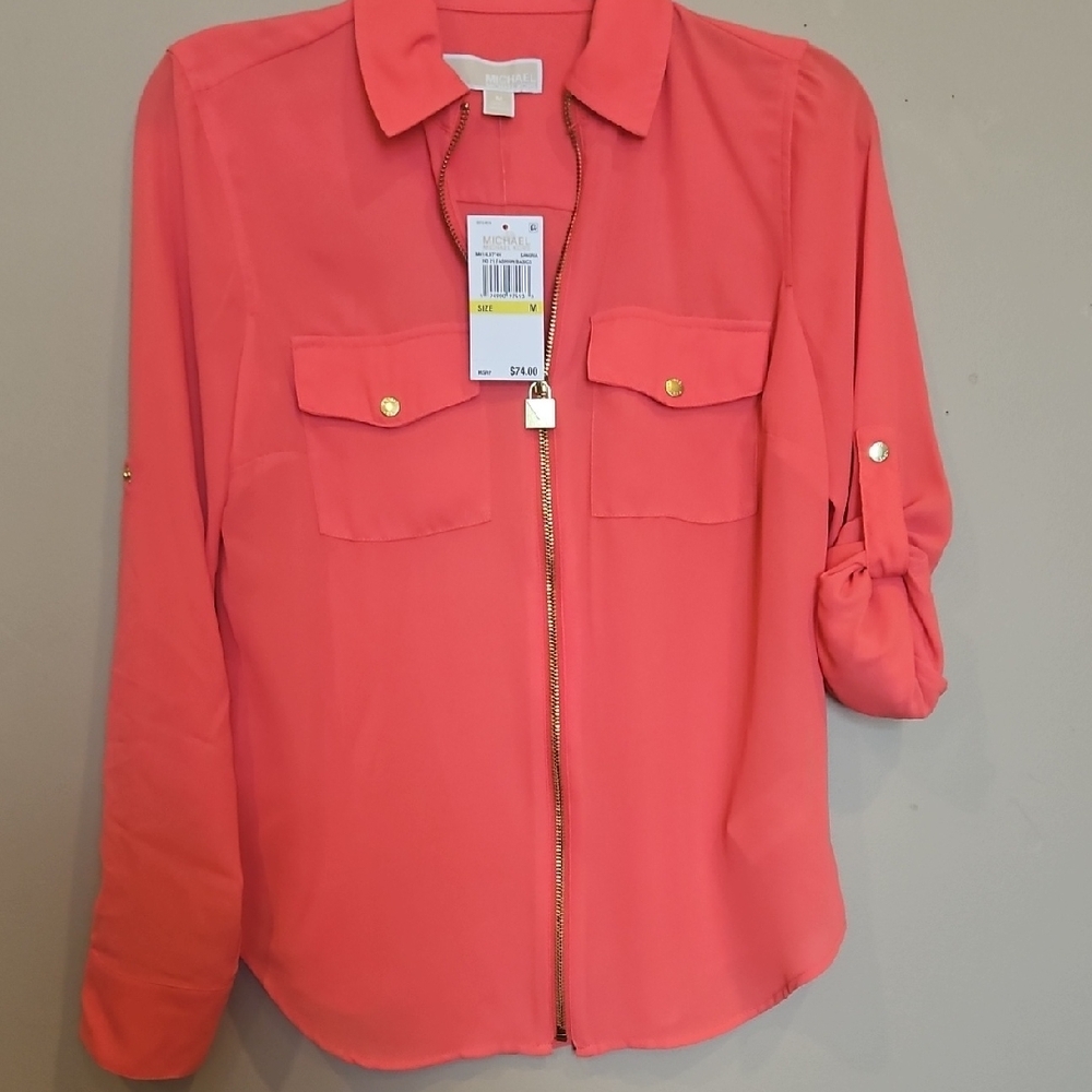 Michael Kors Coral Button-Down Shirt